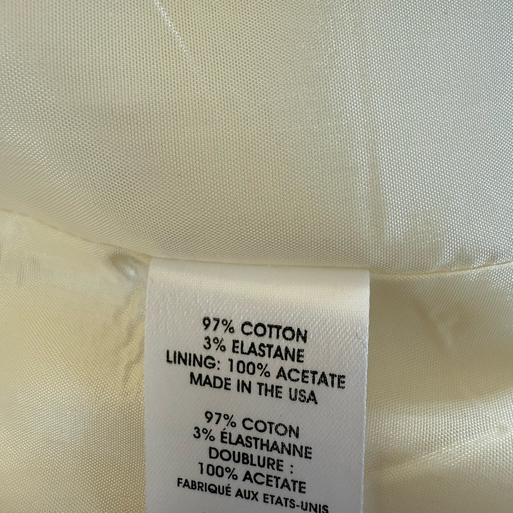 Nanette Lepore Vintage Ivory Cotton Coat with Black Trim Size 6 - Picture 9 of 9